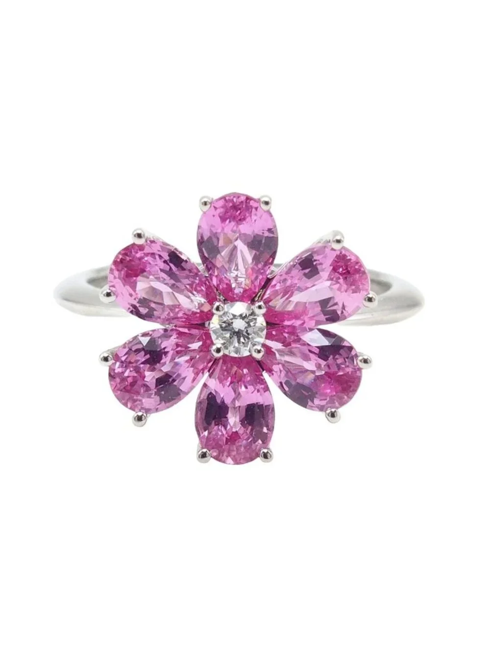 Harry Winston Forget Me Not Pink Sapphire Diamond Ring